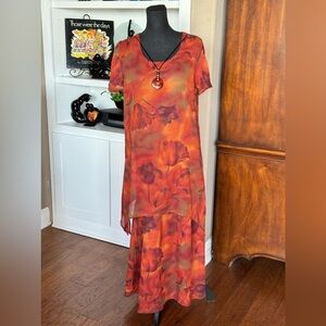Vintage‎ Cabrais Floral Maxi Dress